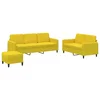 3-dijelni set sofa s žuti baršunast