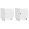 vidaXL Nočna omarica 2 pcs Bela visok sijaj 43 x 34,5 x 50 cm