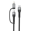 SUPERIOR USB data kabal SU-K106, 2in1, Type-C na Type-C/Lightning , 1m, Crni
