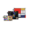 LOQI set 3 žepkov z zadrgo Zip Pockets Delaunay, Kandinsky, Mondriaan, Recycled