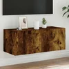 Zidni TV ormarić s LED svjetlima boja hrasta 80x35x31 cm