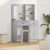 vidaXL vidaXL Set dveh delov oblačilne mize z LED siva sonoma inženirski les, (22067622)
