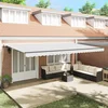 Skrovita tenda Bijelo 600 × 300 cm Tkanina i Aluminij