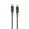 MicroConnect pametni polnilni kabel USB-C na USB-C, 1 m, črno-zelen, MC-SMART USB-CC-01