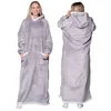 Home design ODEJICA Z MAJICO Velika topla debela ODEJICA Z MAJICO 2v1 XXL SIVA Krznena [KB-XL1]