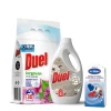 DUEL set praškasti deterdžent Jorgovan 2.7kg, DUEL omekšivač Like a diamond 2.45l i mrežica za veš