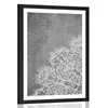 Plakat s paspartujem elementi rožaste Mandale v črnobeli varianti - 30x45 black