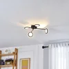 Lindby LED stropna svetilka Manel, črna, železo, dolžina 60 cm - Dnevna soba/jedilnica - Sodobni - črna, bela - Kovina