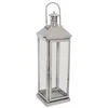Casa Padrino deco candle holder silver 18 x 18 x H. 65 cm - Metal lantern with handle - Gastronomy accessories - Restaurant accessories - Hotel accessories - Deco accessories
