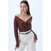 Trend Alaçati Stili Majica rjava