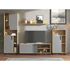 Homestyle4U Dnevna soba pohištveni set, 4-delna stenska enota, 259x192,5x38 cm, rjava