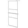 Pregrada za tuš s policom krom 80x195 cm staklo ESG i aluminij