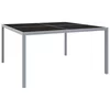 Vrtni stol 130 x 130 x 72 cm sivi od čelika i stakla