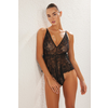 Trendyol Black Lace Openwork/Hole Knitted Fantasy Nightgown