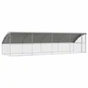 Kavez za piliće 4 pcs Srebrno 800 x 200 x 200 cm Cinkani čelik