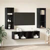vidaXL Komplet TV omaric 3 kos 37 x 37 x 142,5 cm Črna Orehovina