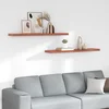 Polica na zidu 2 pcs Crvena 120 x 23,5 x 4 cm Konstruirano drvo