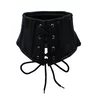 Kiotos Leather Lace-Up Corset Collar Black