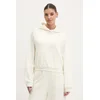 Bombažen pulover Reebok Classic ženski, bež barva, s kapuco, 100214102