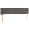 Vidaxl Vzglavje z ušesi temno sivo 203x16x78/88 cm žamet