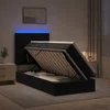 vidaXL LED Postelja za Shranjevanje z Blazino Črna 100 x 200 cm Žamet