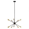 Feiss FE-JAX10-MB - LED luster na štangu JAX 10xG9/3W/230V crna/zlatna