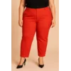 Plus size elegantne hlače, koralne