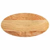Vidaxl Mizna plošča svetlo rjava 80x40x2 cm trdna hrastovina ovalna