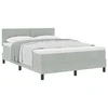 vidaXL vidaXL Box Spring Postelja z Blazino Svetlo Siva 140x190 cm Žamet, (22051374)