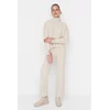 Trendyol Stone Soft-textured Basic Top and Bottom Set, Knitwear with Pants