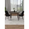 Hanah Home trpezarijski set Tor, sto i 2 stolice, ploča u dekoru drveta Baroque, crna tkanina Babyface