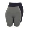 Trendyol Curve Navy Blue - Khaki 2-Pack Biker Knitted Leggings
