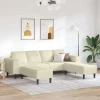 Vidaxl Tkaninska sedežna z blazino krema 208 cm Mikrovlaknena tkanina