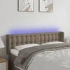 Vidaxl vidaXL LED vzglavje postelje, sivo-rjava, 147x16x78/88 cm, blago