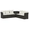 Set sofe 7 pcs Crna i krem-bijela Poli Rattan i čelik