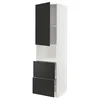 METOD / MAXIMERA Vis.elem.mikrotal. s vratima/2fioke, bela/Nickebo boja antracita, mat, 60x60x220 cm