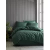 Cottonbox Satenasta posteljnina 200x220 cm HEXA – 100% bombaž žakard saten, smaragdno zelena, 4x vzglavnik, rjuha 240x260 cm