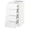 METOD / MAXIMERA Pod.ormar.4fronta/2donj/3sred.fioke, bela/Voxtorp matirano bela, 40x60 cm