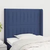 Vidaxl Vzglavje z ušesi moder 83x16x118/128 cm blago