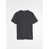 Sinsay - Pamučna majica kratkih rukava sa henley izrezom - steel blue