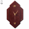 Princ Leather Heksagon Luxury Zidni sat, 410x220x30mm, Braon