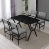 HANAH HOME Set Trpezarijski sto i 4 stolice Dubai Grey Black