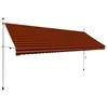 Vidaxl Ročno zložljiva tenda 400 cm oranžna in rjava