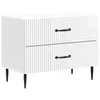 Noćni ormar s ladicama Bijela visokog sjaja 62 x 34,5 x 47,5 cm