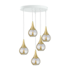Luster na sajli LACRIMA WHITE 5xE27/60W/230V prečnik 45 cm