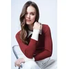 Trend Alacati Stili Ženska bluza dugih rukava Alc-X13511, Polo kragna, Bordo