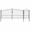 Vidaxl Vrtna vrata s ključavnico Woerden Siva 150 x 400 cm Jeklo