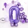 Rojstnodnevni balon številka 0, vijoličen, 100 cm
