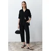 Trendyol Black Woven Shirt Trousers Aerobin Two Piece Set