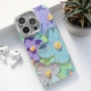 Maska Painting Flower za iPhone 15 Pro plava